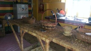 Comfort Duplex, 2 Bedrooms, Hill View, Mountainside | Private kitchen | Fridge, microwave, stovetop, cookware/dishes/utensils - Nature in portland (Port Antonio)