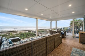 Interior - BeachZilla! Oceanfront Pet Friendly! Screen Porch with Dining Area (Folly Beach)