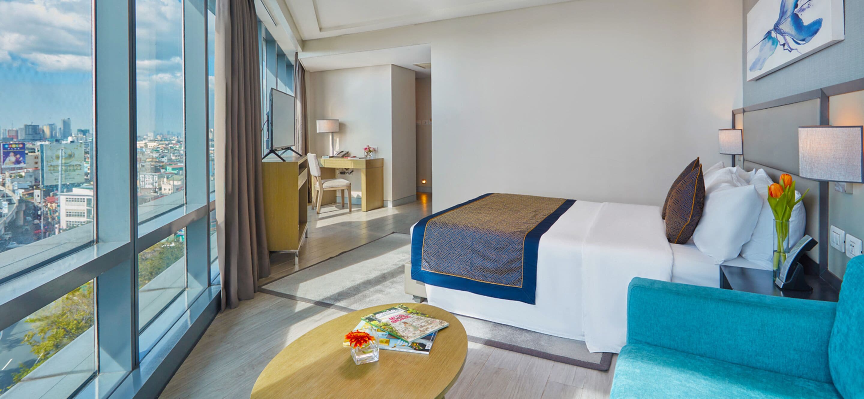 runway junior suite with living area | 1 bedroom, minibar, in-room safe, blackout curtains