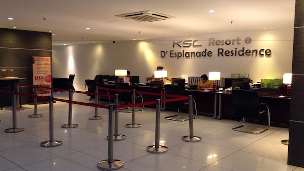 A reception area at KSC Resort with a sign for D' Espalade Residence. - Homestay in Johor - Bear House (Johor Bahru)