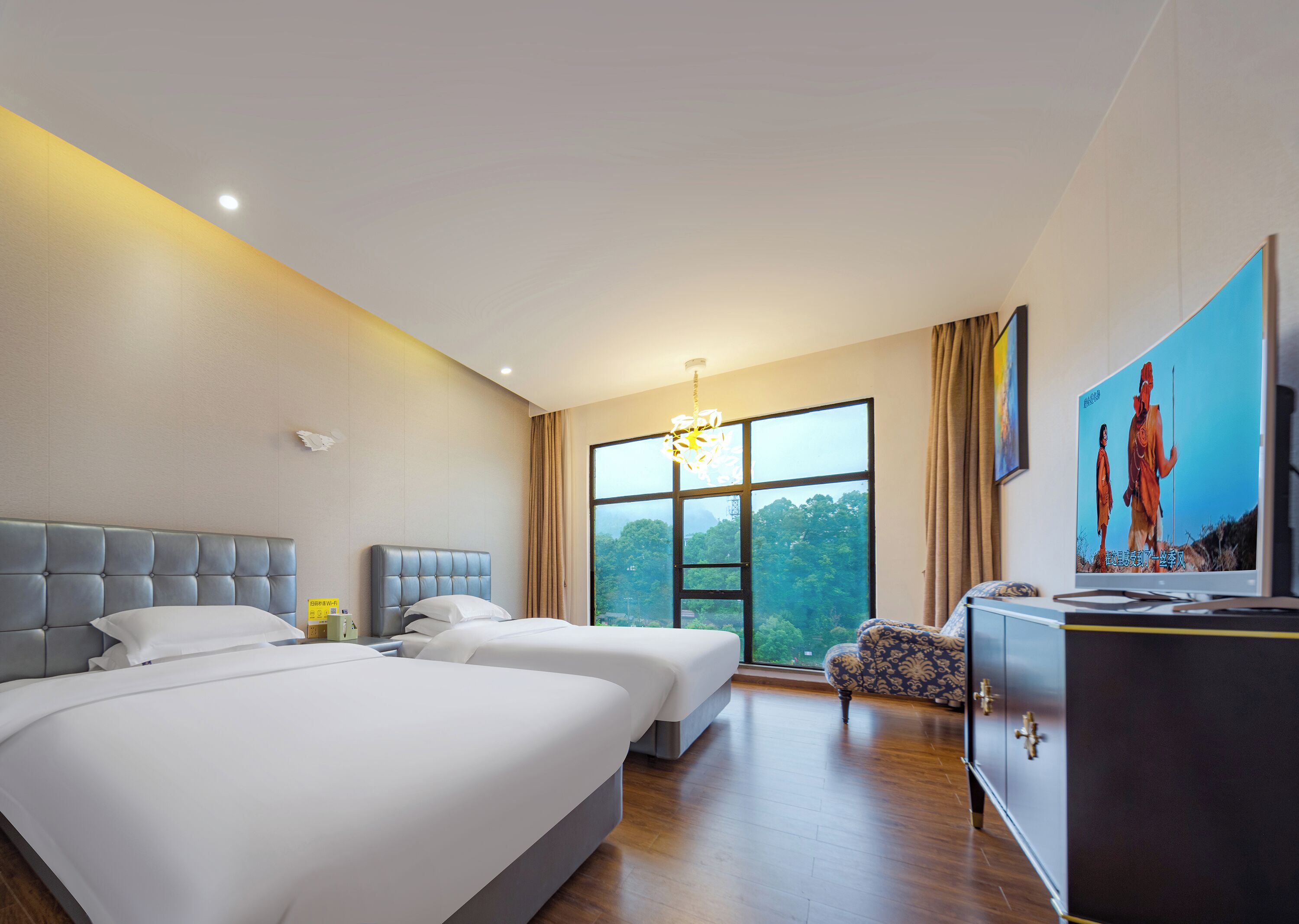 디자인 트윈룸, 침실 1개 | 암막 커튼, 무료 WiFi, 침대 시트