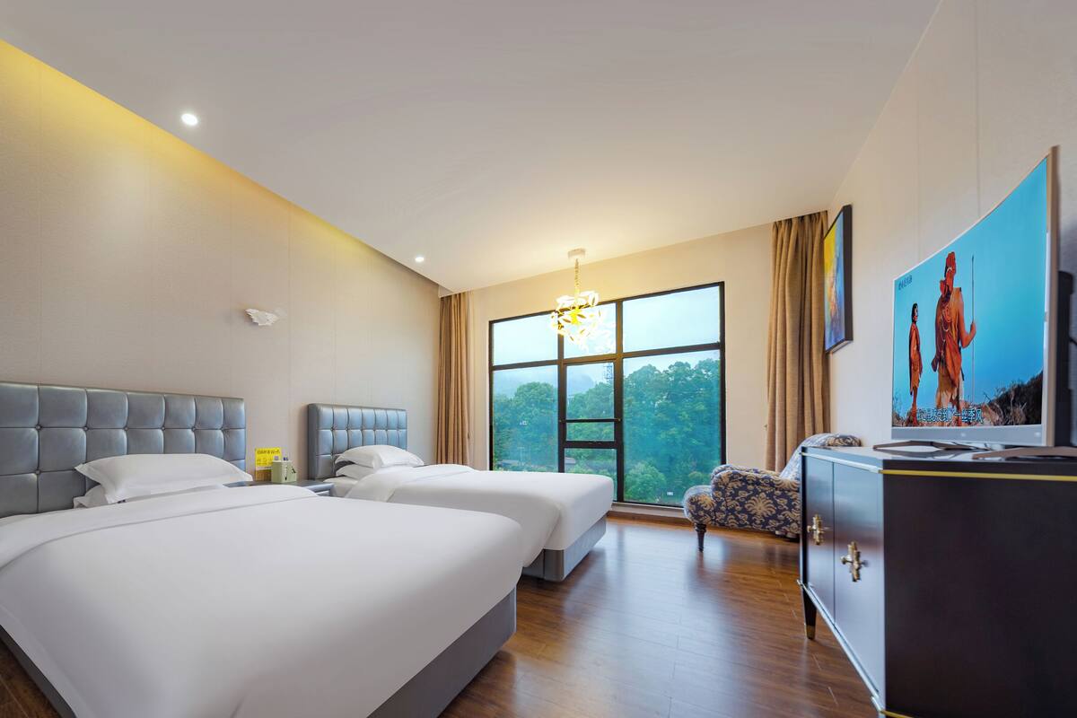 Kamar Twin Desain, 1 kamar tidur | Tirai kedap cahaya, Wi-Fi gratis, dan seprai linen