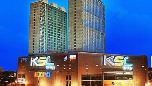 A multi-story building with signage for KSC and a visible entrance. - HomeStay in Johor - KSL SeaView (Johor Bahru)