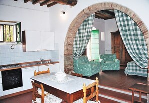 Apartment, Ground Floor | Private kitchen | Full-size fridge, oven, stovetop, coffee/tea maker - Villa Albergotti (Arezzo)