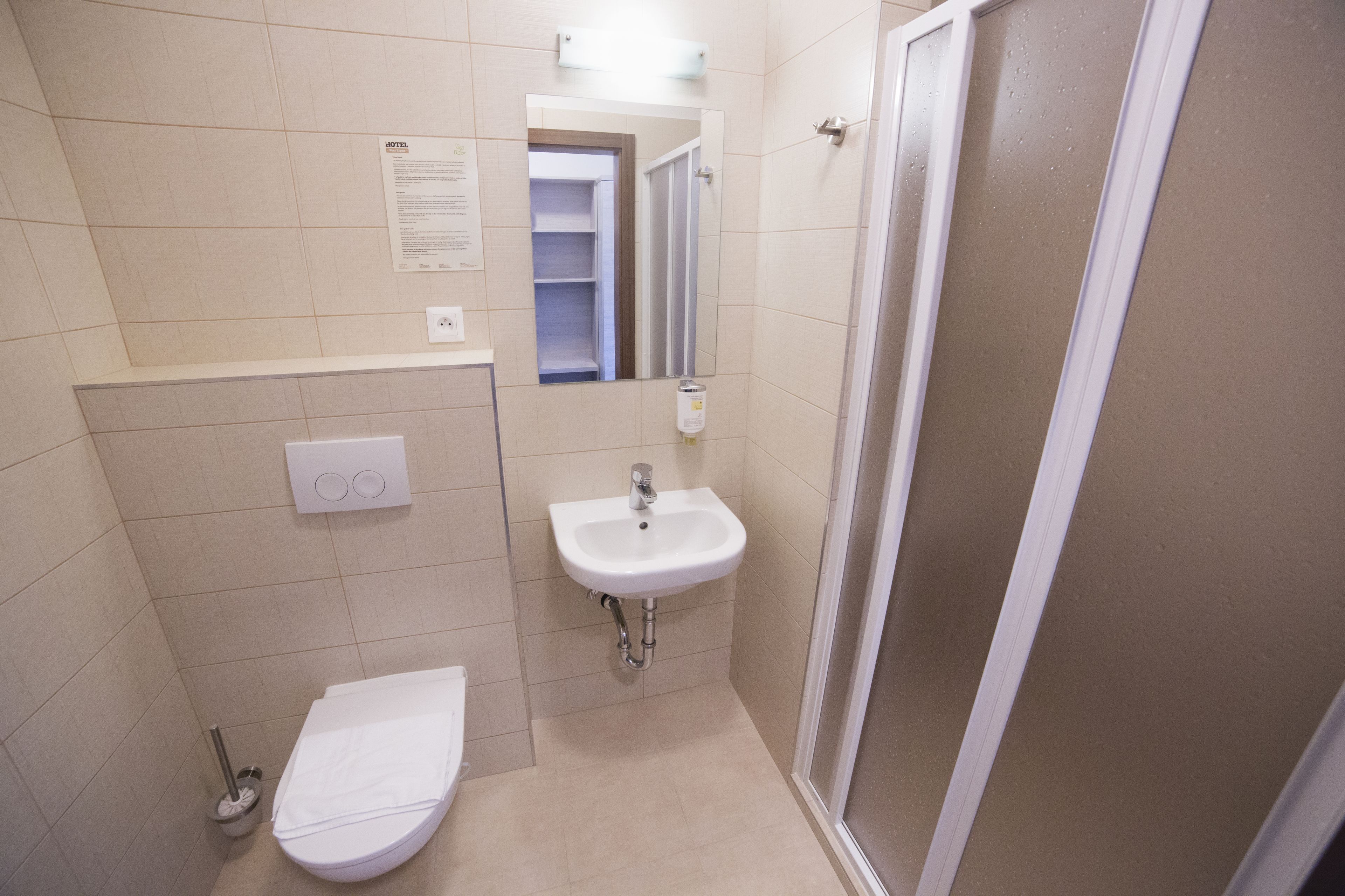 free toiletries, hair dryer, towels