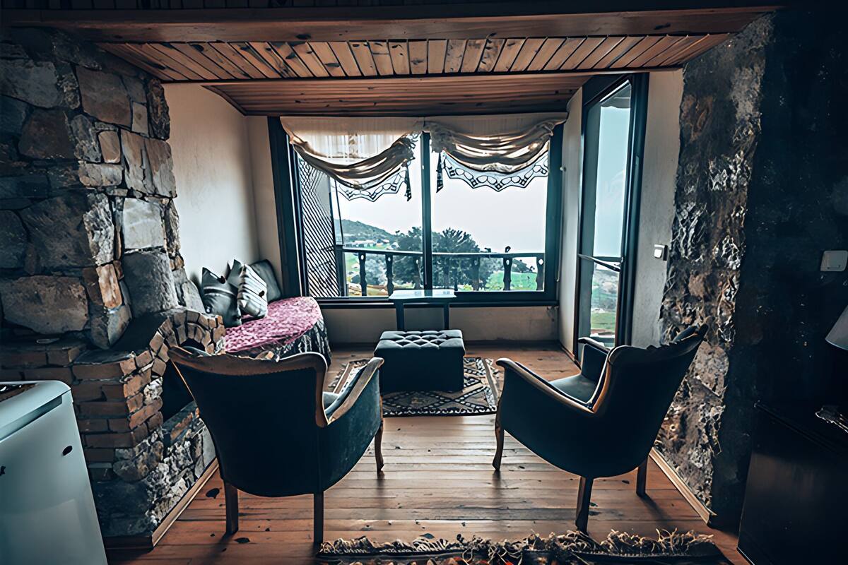 Purple Rain Room, Sea View | 意大利 Frette 床单、高档床上用品、羽绒被、记忆海绵床垫
