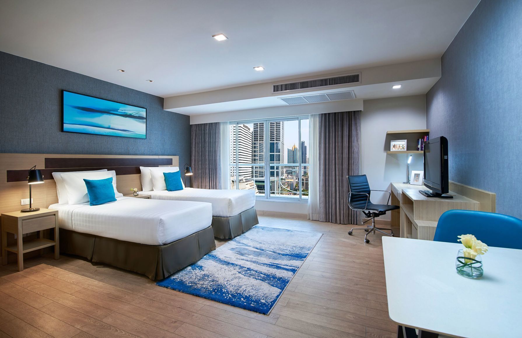 In-room safe, desk, blackout curtains, iron/ironing board