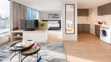 In-room safe, desk, blackout curtains, iron/ironing board