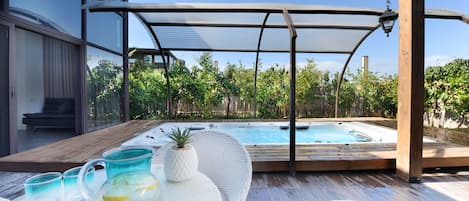 Suíte estúdio júnior, 1 cama Queen, piscina particular | Sacada