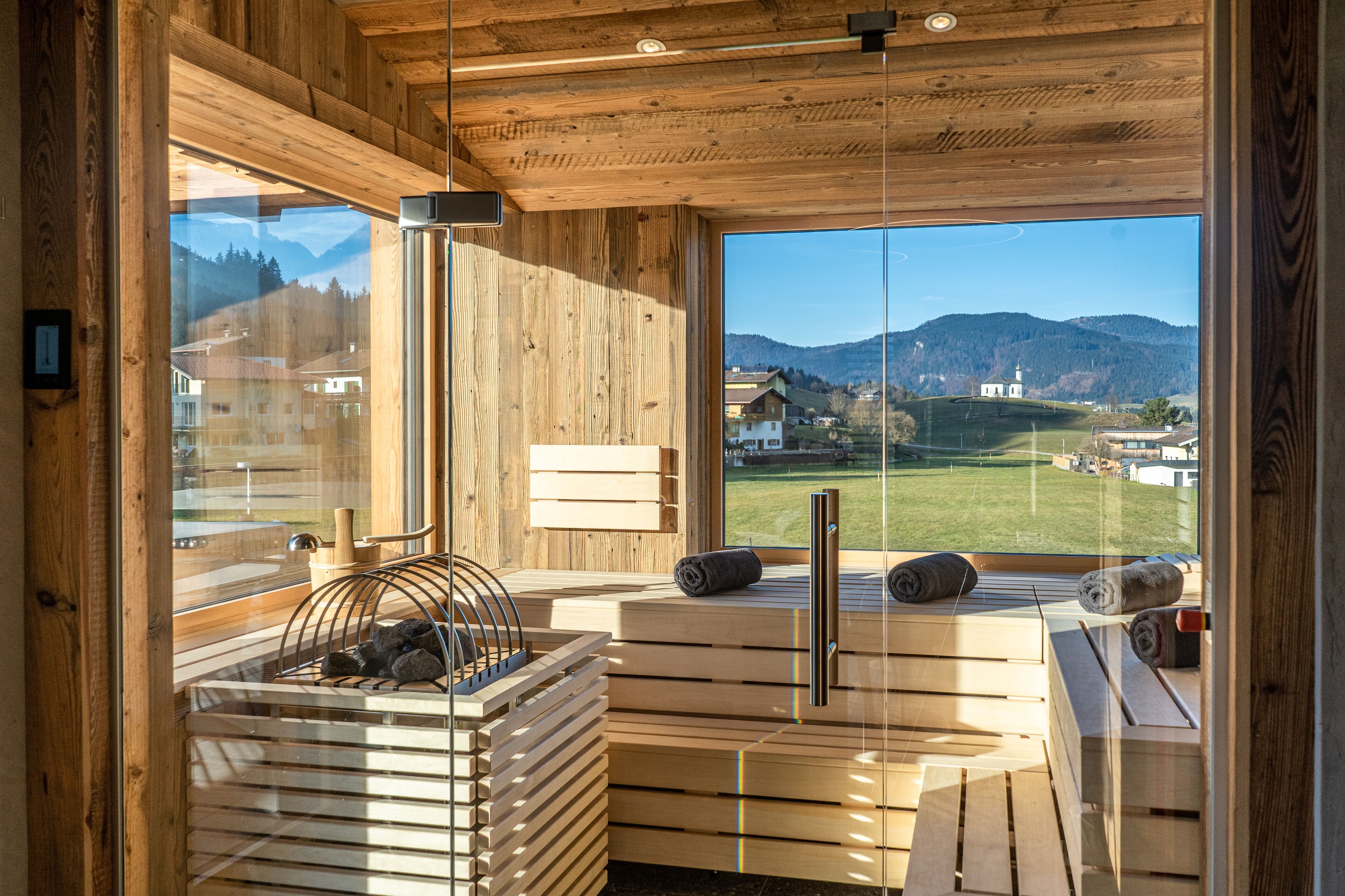 Luxury Chalet, 2 Bedrooms, Sauna, Mountain View (PUREST Paradise) | Bathroom | Shower, rainfall showerhead, free toiletries, hair dryer