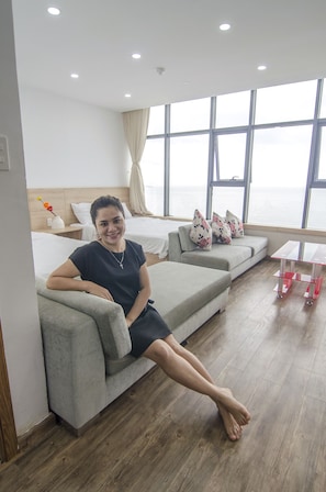1 Bedroom Apartment, 2 Double Beds, Sea View | Desk, iron/ironing board, free WiFi - Muong Thanh Apartments (Nha Trang)