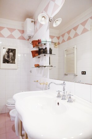 Loft, Terrace | Bathroom | Shower, free toiletries, hair dryer, slippers - Caio Mario (Rome)
