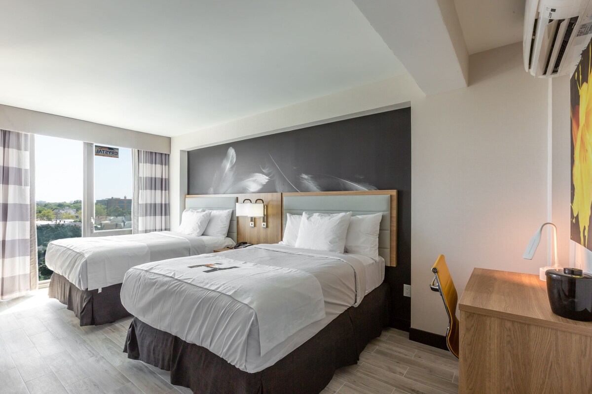 Standard Room, 2 Double Beds, Accessible, Non Smoking (Double Double ADA) | In-room safe, desk, laptop workspace, blackout drapes