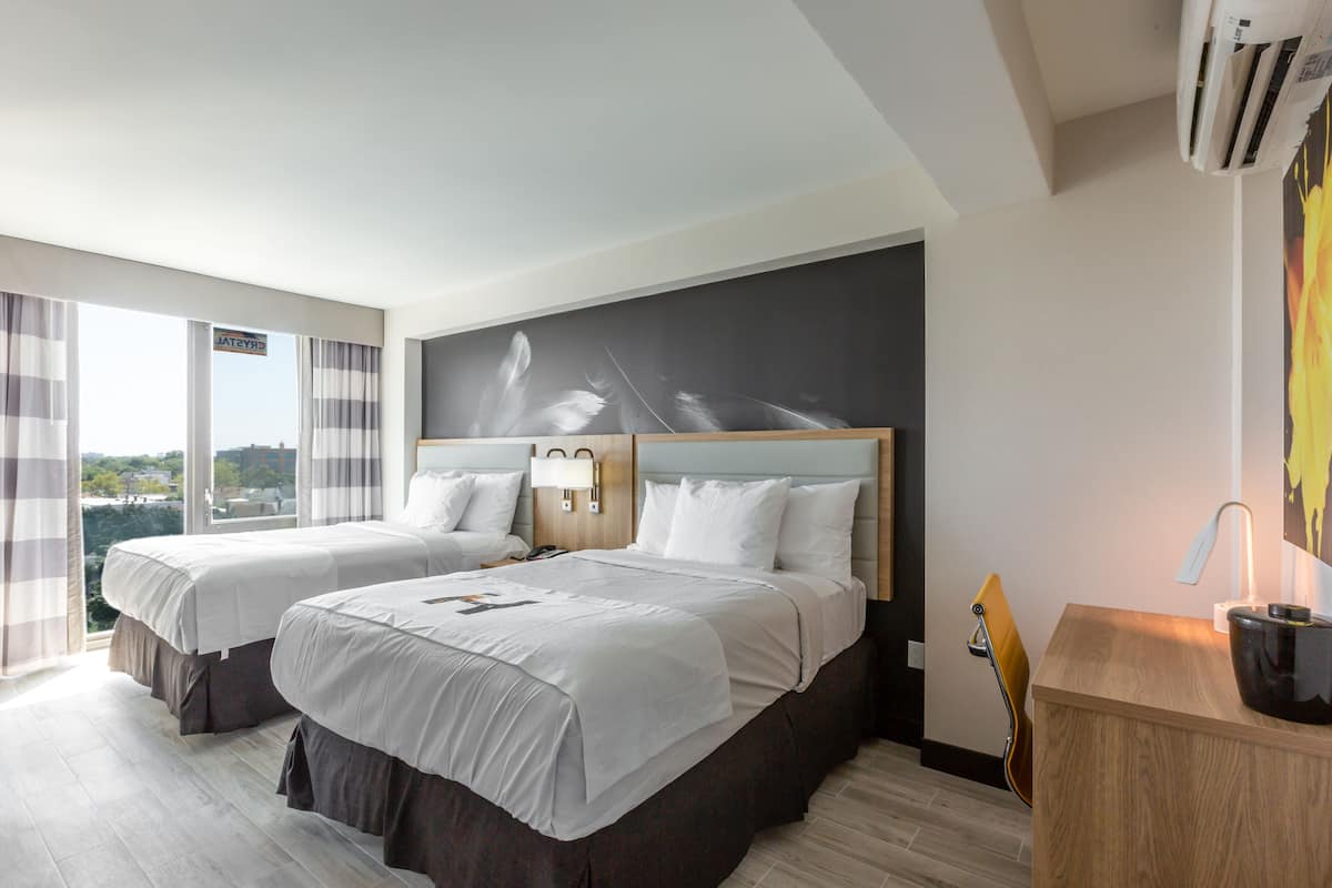 Standard Room, 2 Double Beds, Accessible, Non Smoking (Double Double ADA) | In-room safe, desk, laptop workspace, blackout drapes