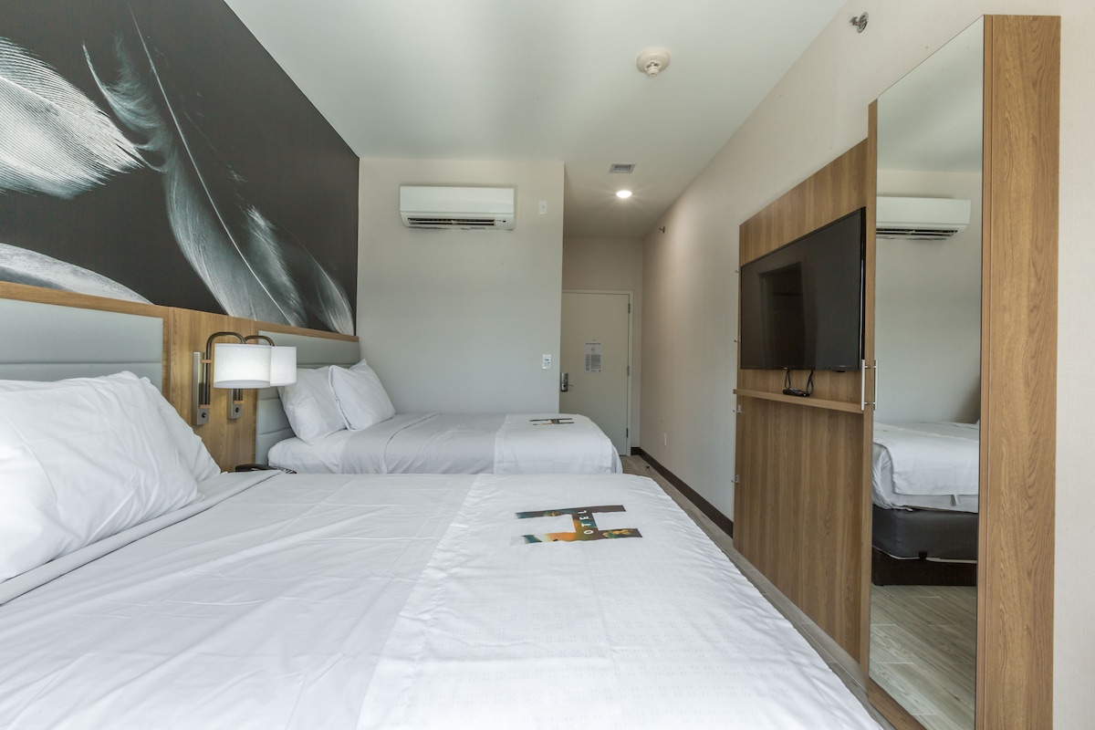 In-room safe, desk, laptop workspace, blackout drapes