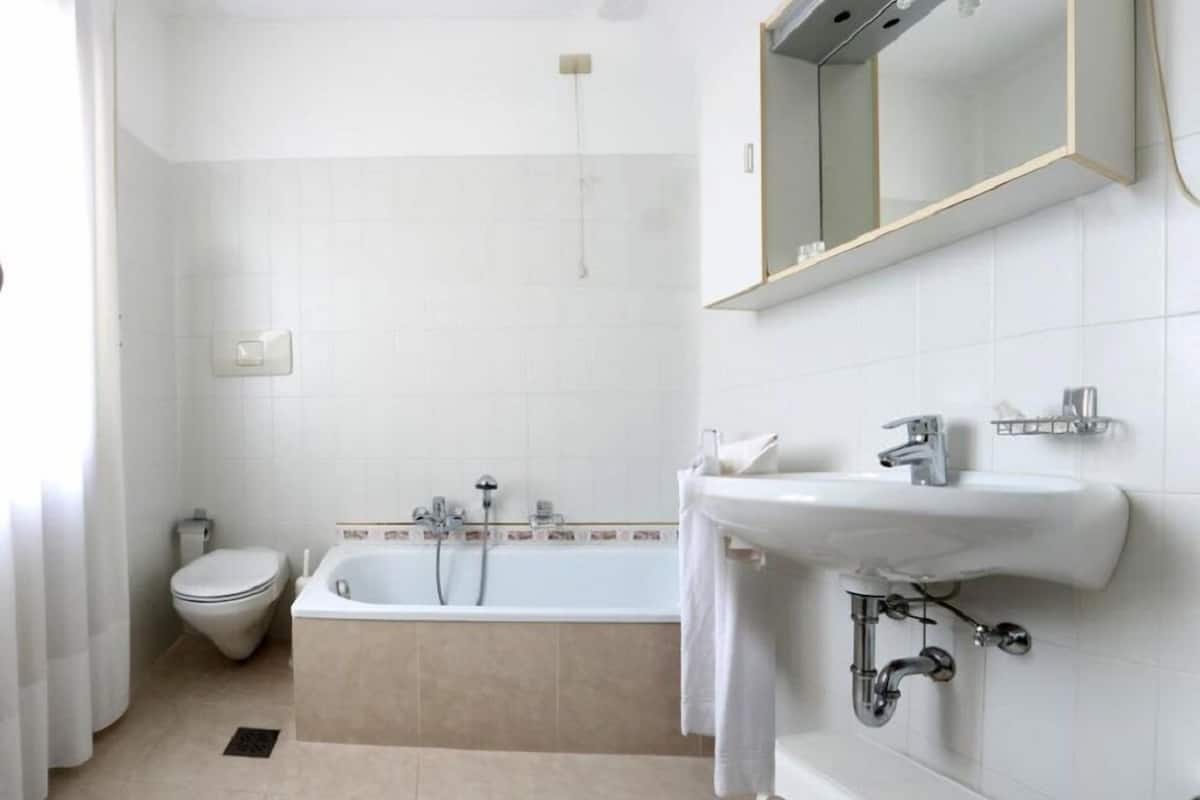 free toiletries, hair dryer, towels