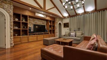 40-inch flat-screen TV with cable channels, LED TV