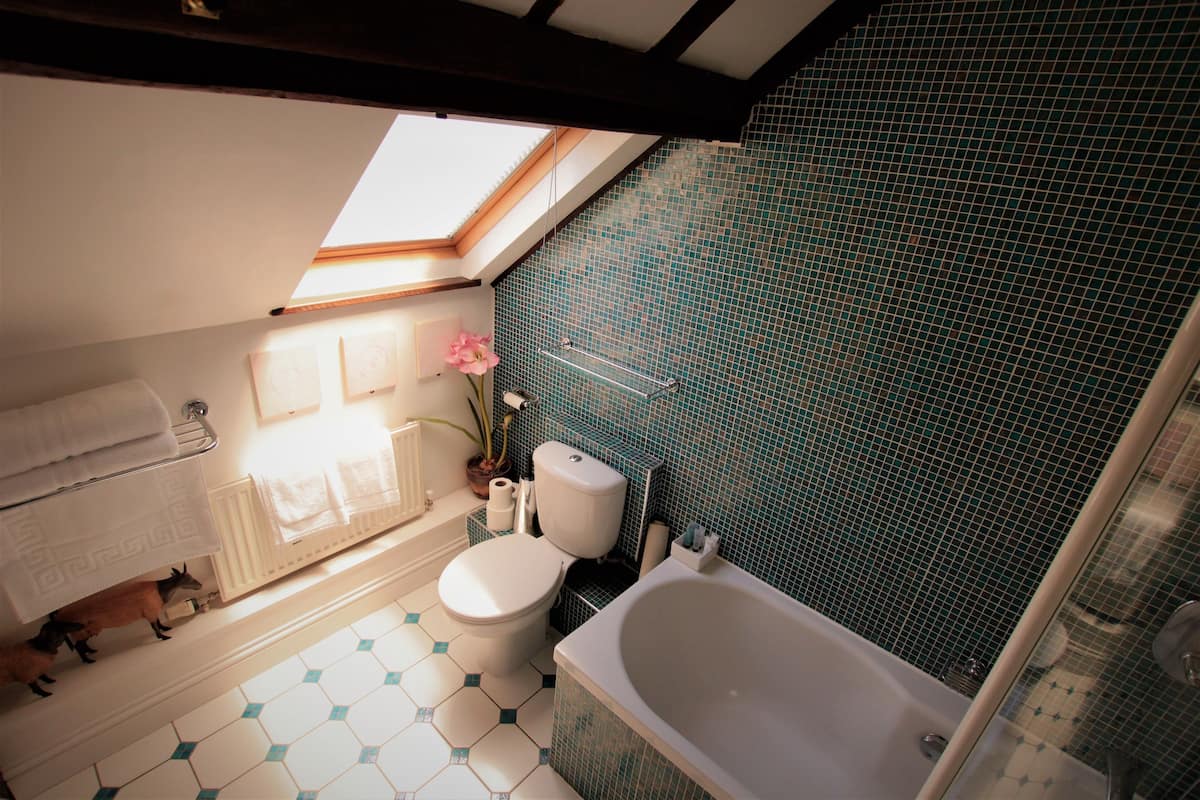 deluxe twin room, 2 single beds | bathroom | deep-soaking bathtub, free toiletries, hair dryer, towels