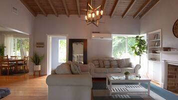 TV, fireplace, table tennis