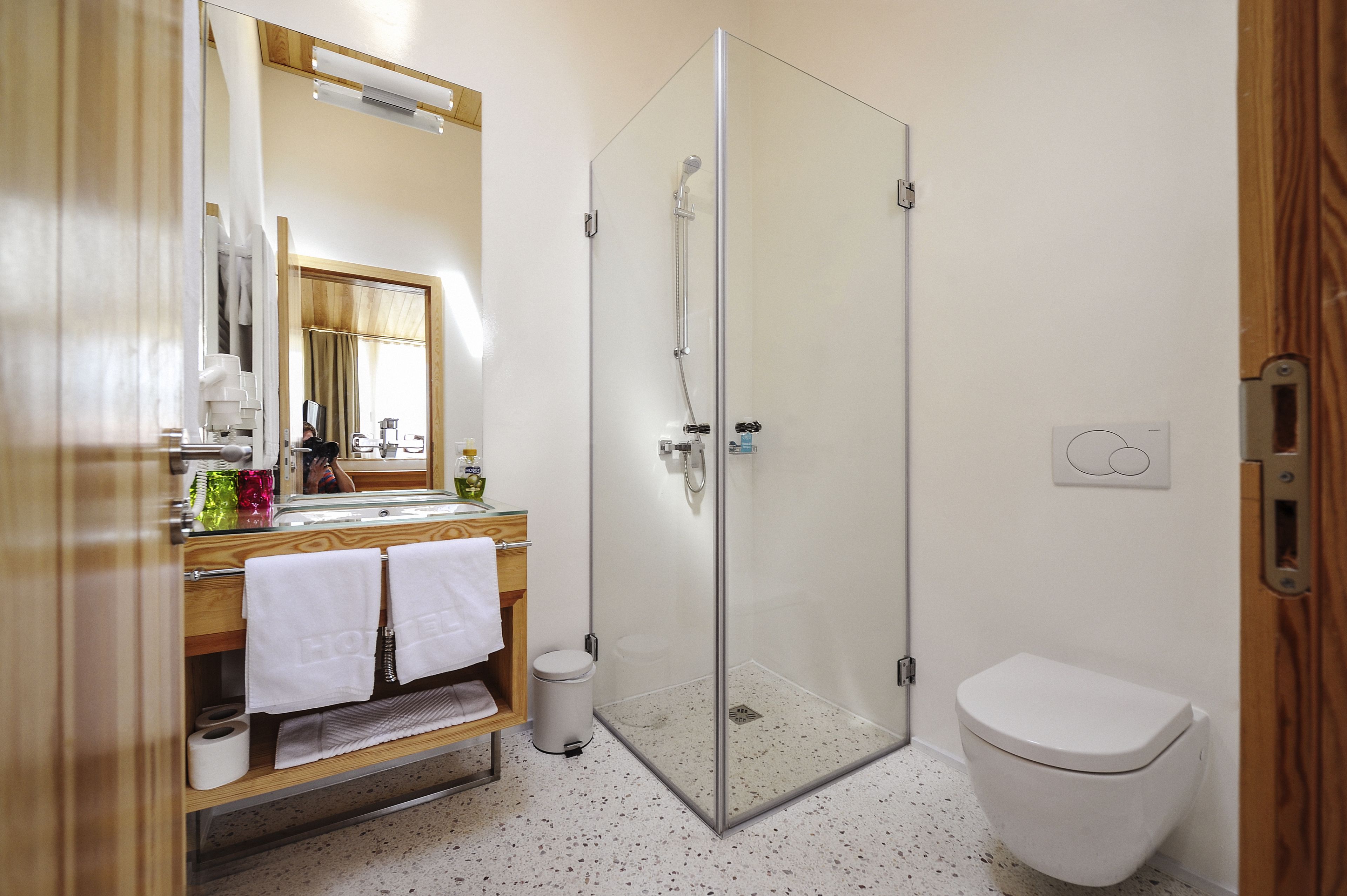 standard double room | bathroom | hair dryer, slippers, towels