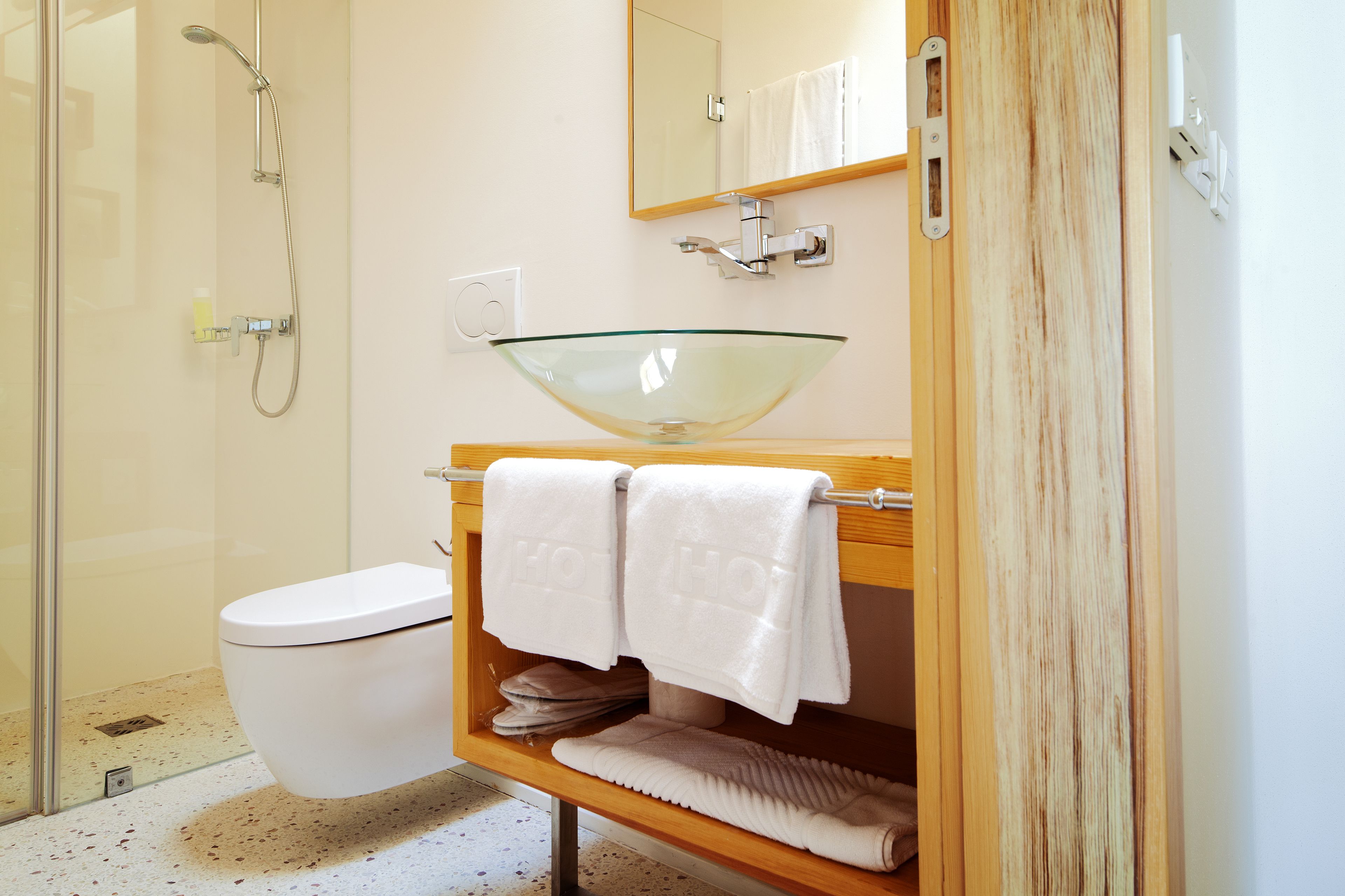 superior double or twin room, balcony, garden view | bathroom | hair dryer, slippers, towels