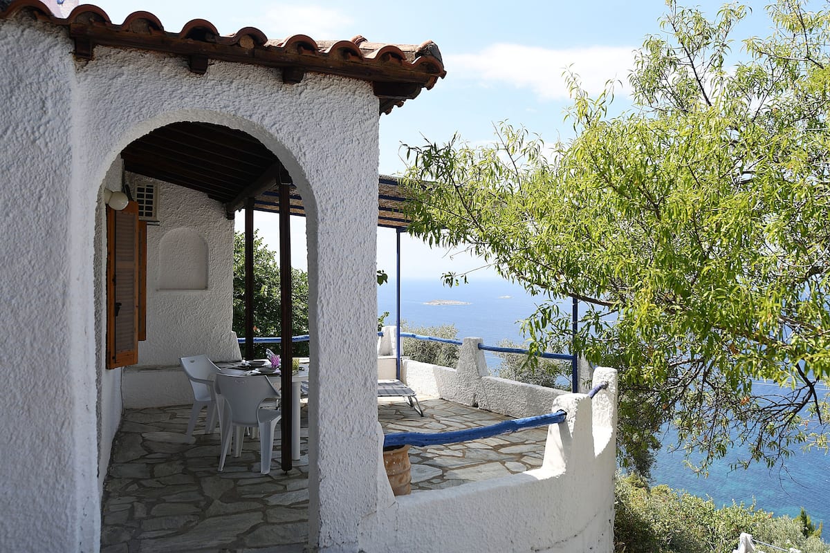 Panoramic-Haus, 1 Schlafzimmer, Kochnische, Meerblick (Veronica) | Terrasse/Patio