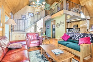 TV, fireplace, DVD player, video library