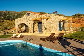 Pool - Villa Irene traditional with private pool offering privacy and amazing views! (Livadia, Chania)