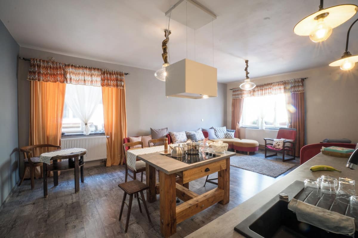 Deluxe Apartment, 1 Bedroom, City View | Private kitchen