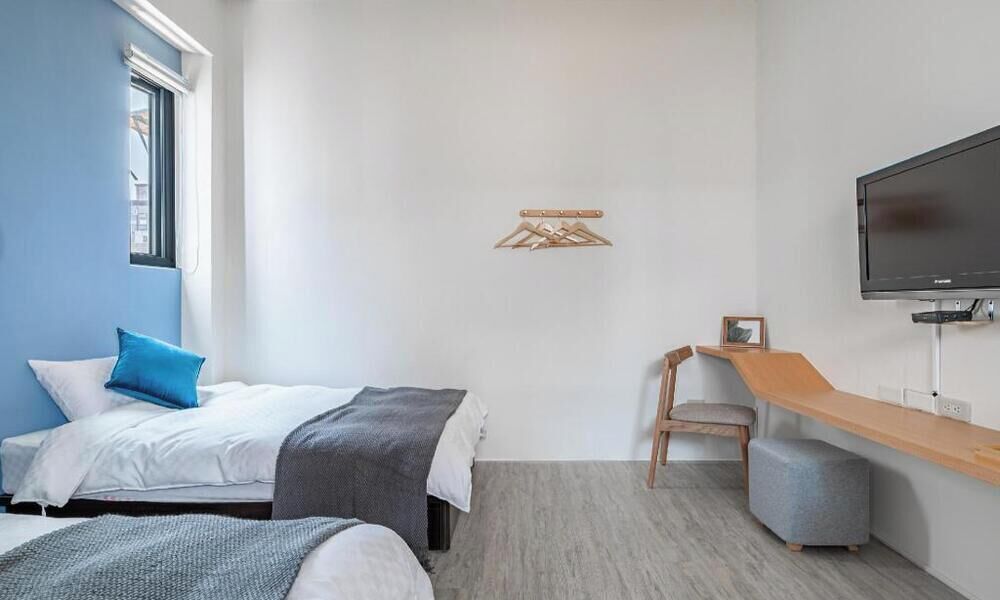 Desk, free WiFi, bed sheets