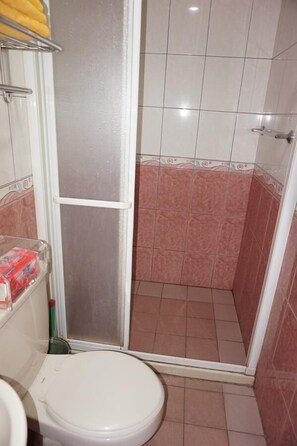 標準雙人房 | 浴室 | 淋浴設備、免費盥洗用品、吹風機、拖鞋