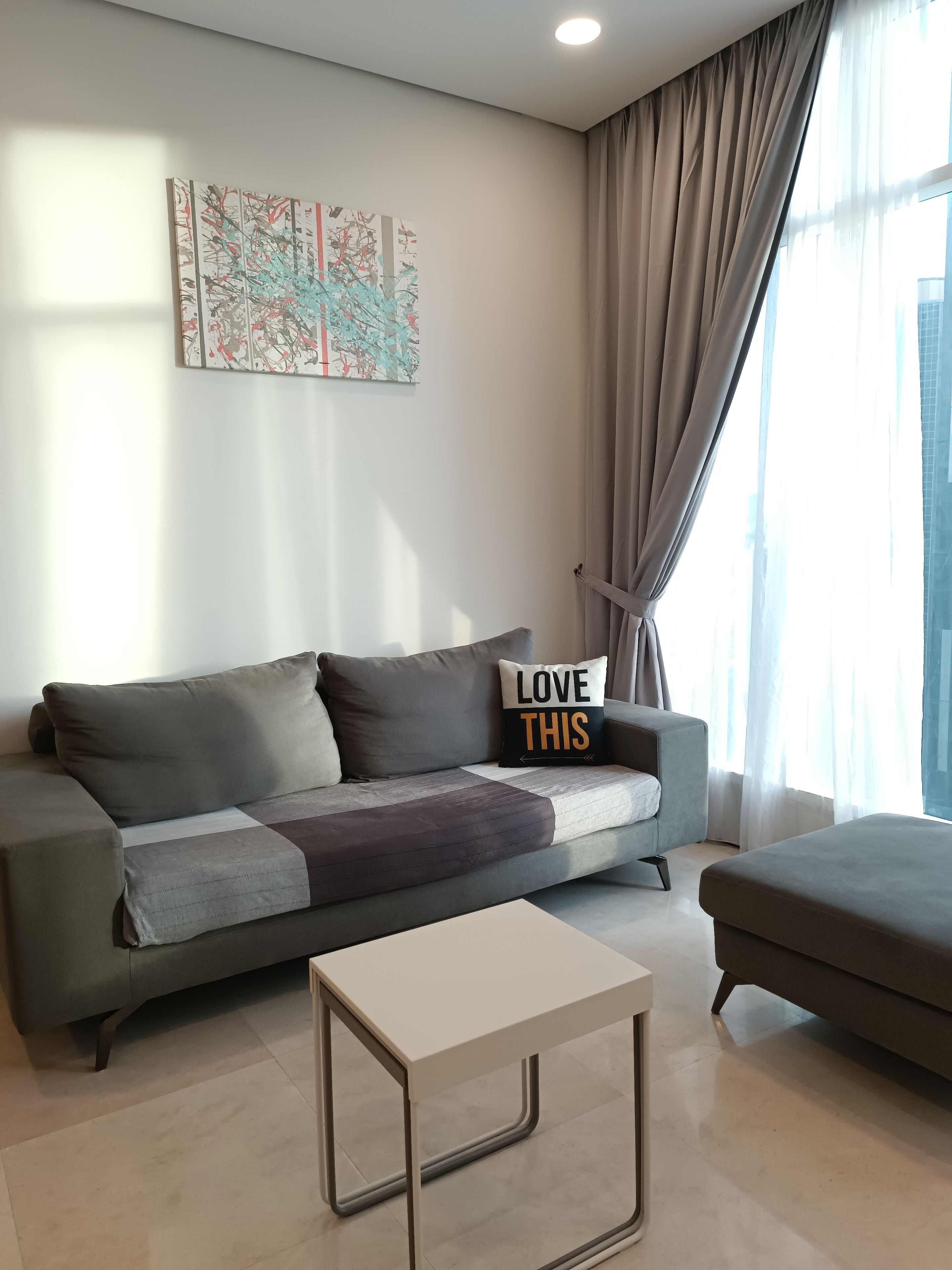 40-inch flat-screen TV with cable channels, TV