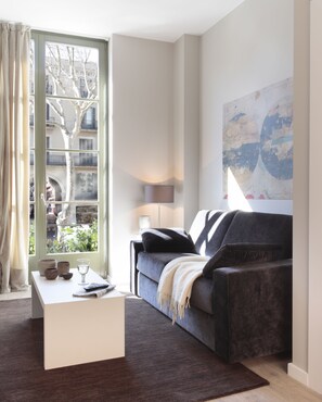 Luxury-Suite, Balkon, Stadtblick (Rambla) | Wohnzimmer