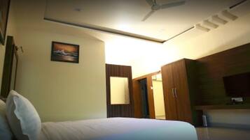 Shower, towels, toilet paper