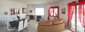 Smart TV, fireplace, DVD player, video library