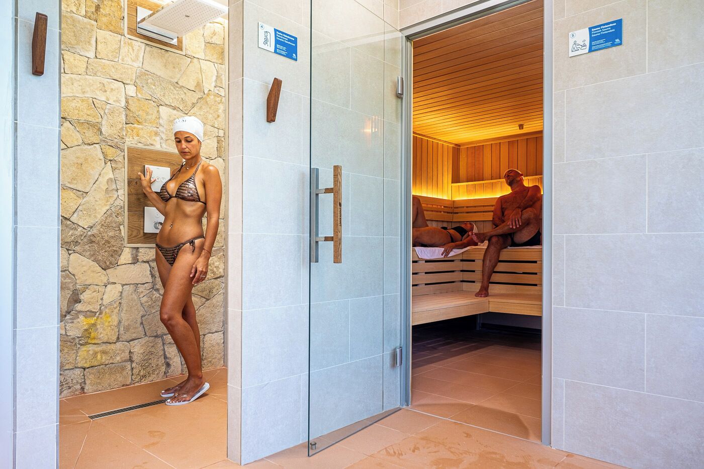 Sauna, hot tub, steam room, massages