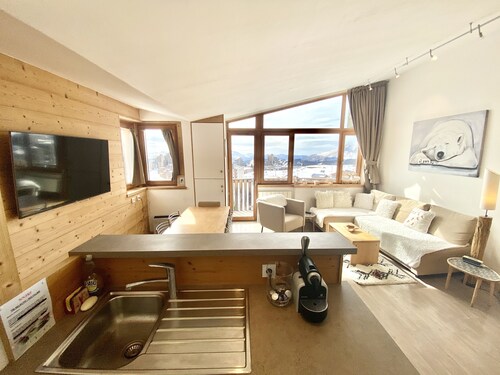 Superbe 3 pièces, skis aux pieds, vue imprenable, très calme .