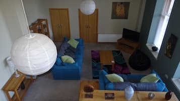 Premium Apartment, 3 Bedrooms, City View | Living area | 32-inch flat-screen TV with digital channels, TV, DVD player