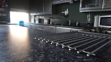 Premium Apartment, 3 Bedrooms, City View | Private kitchen | Fridge, microwave, oven, stovetop