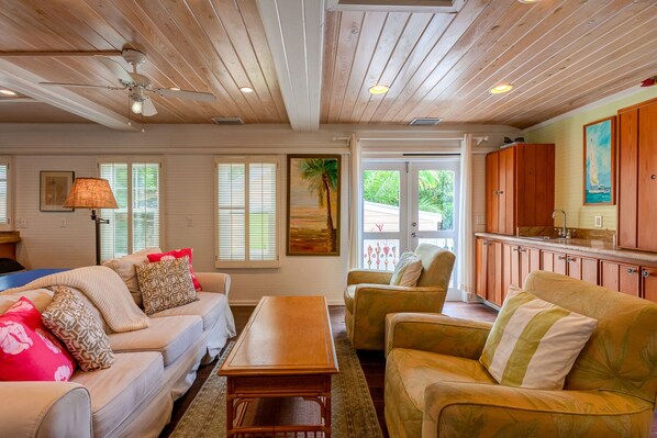 TV, DVD player, stereo