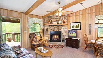 Fireplace, DVD player