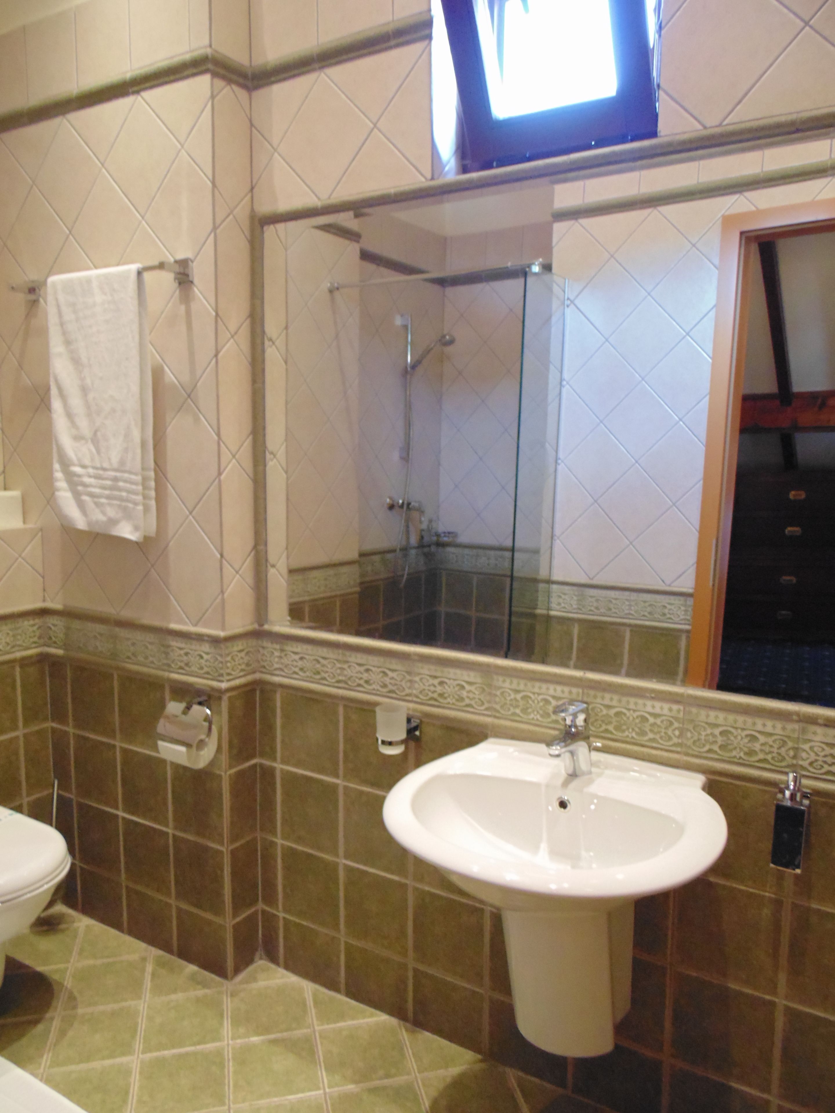 junior suite | bathroom | shower, free toiletries, hair dryer, bathrobes