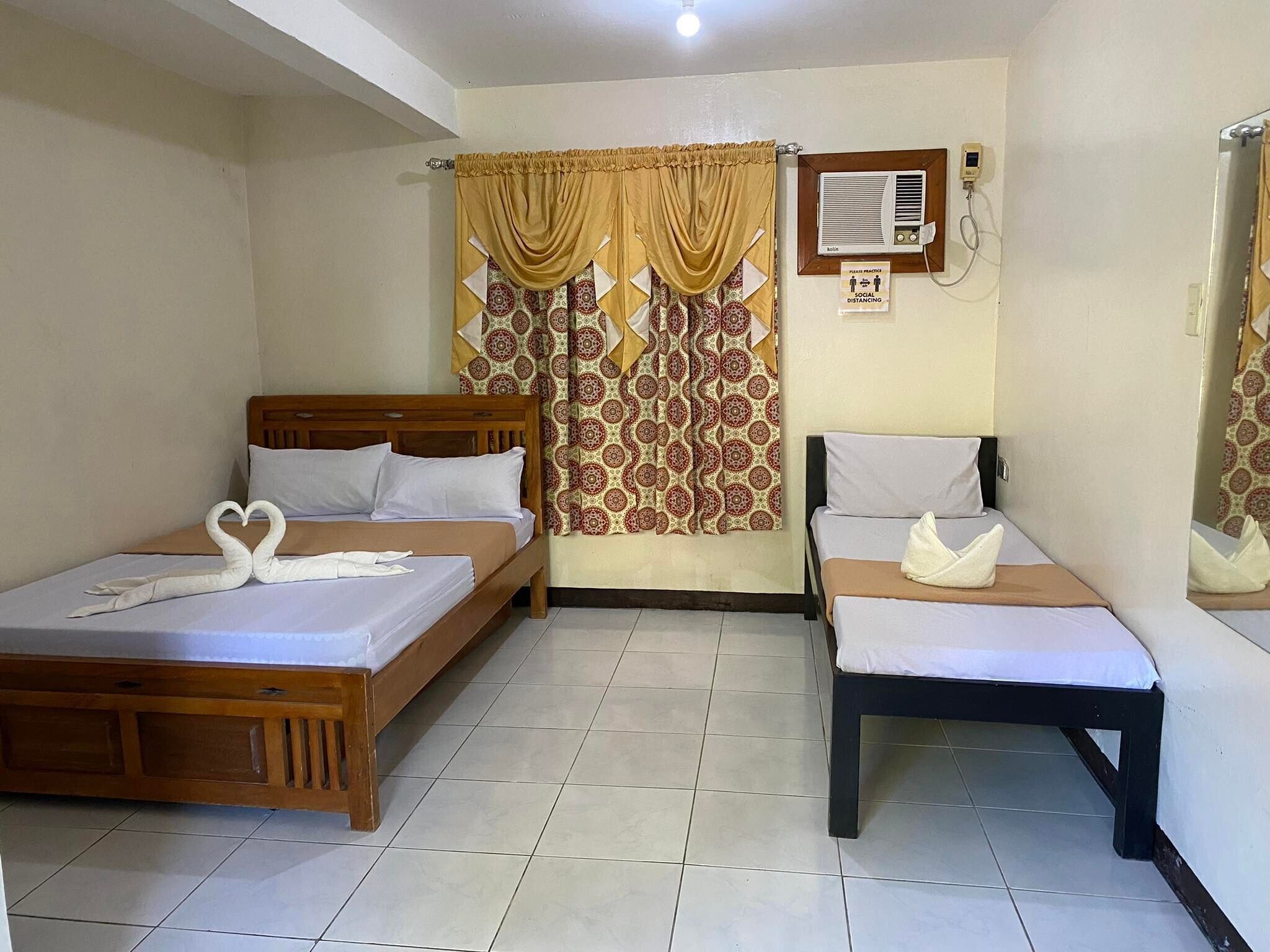 economy room | desk, iron/ironing board