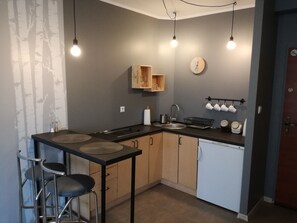 Design Studio Suite, 1 Bedroom, Non Smoking (Ks. Kard. Stefana Wyszynskiego 12) | Private kitchenette | Fridge, microwave, stovetop, coffee/tea maker