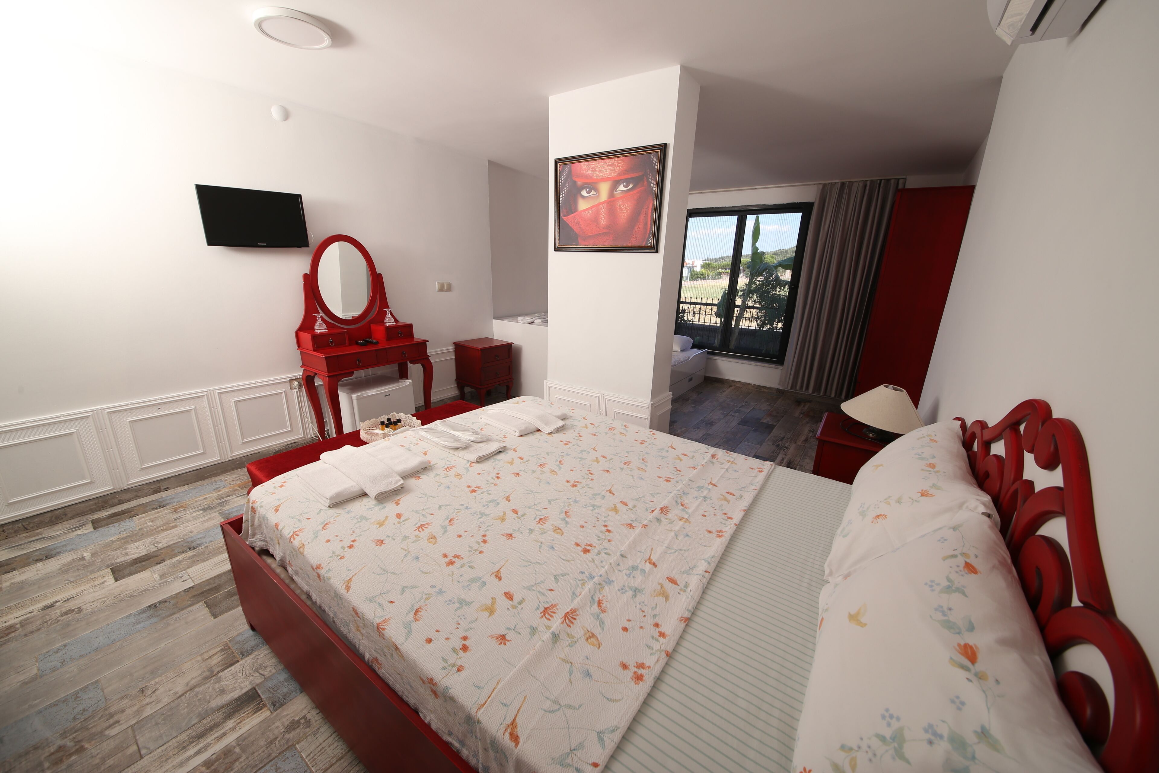 Family Double Room, Multiple Beds, Non Smoking, Garden Area | Frette Italian sheets, down duvets, memory-foam beds, minibar