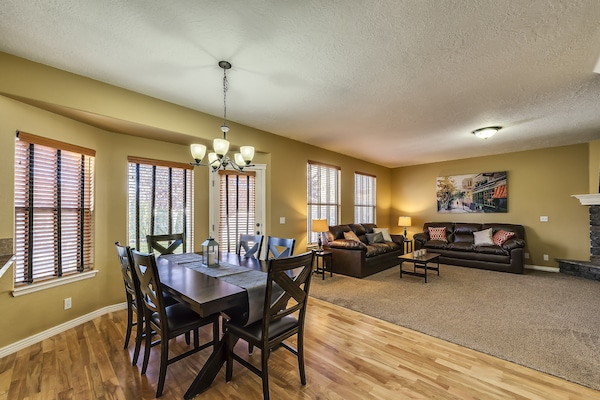 Open concept floor plan. Gorgeous hardwood. New carpet.