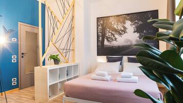 Apartment, 1 Schlafzimmer | Schreibtisch, Bügeleisen/Bügelbrett, kostenloses WLAN, Bettwäsche