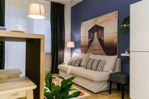 Leilighet, 1 soverom (Avio) | Eget kjøkken | Kjøleskap, mikrobølgeovn, kokeplater og kaffetrakter/tekoker