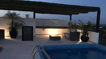 Outdoor pool, a rooftop pool