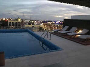 Outdoor pool, a rooftop pool
